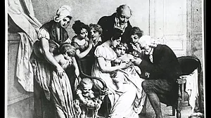 Edward Jenner inoculating a child against smallpox