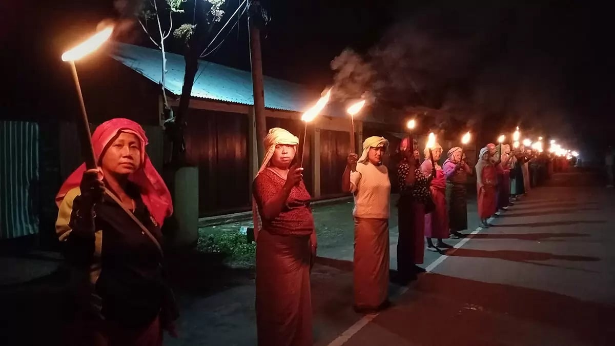 Torchlight vigil in response to Manipur crisis