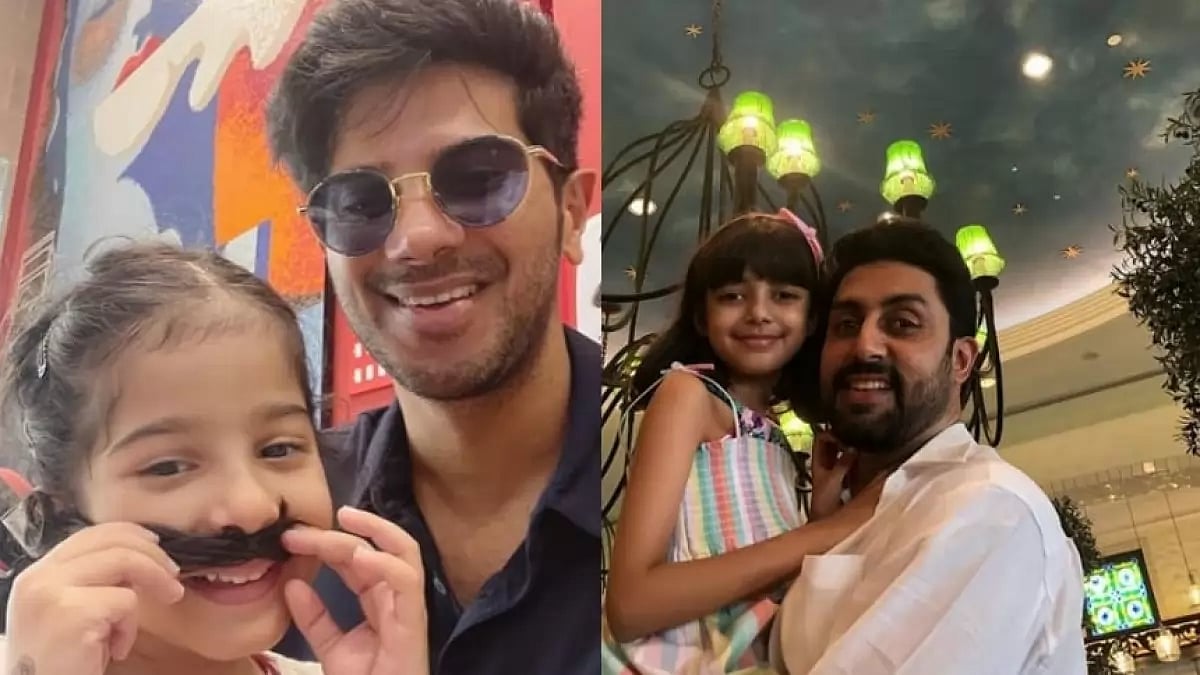 Dulquer Salmaan and Abhishek Bachchan with their daughters