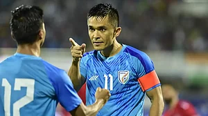 Chhetri found the back of the net in the 46th minute, breaking the deadlock.
