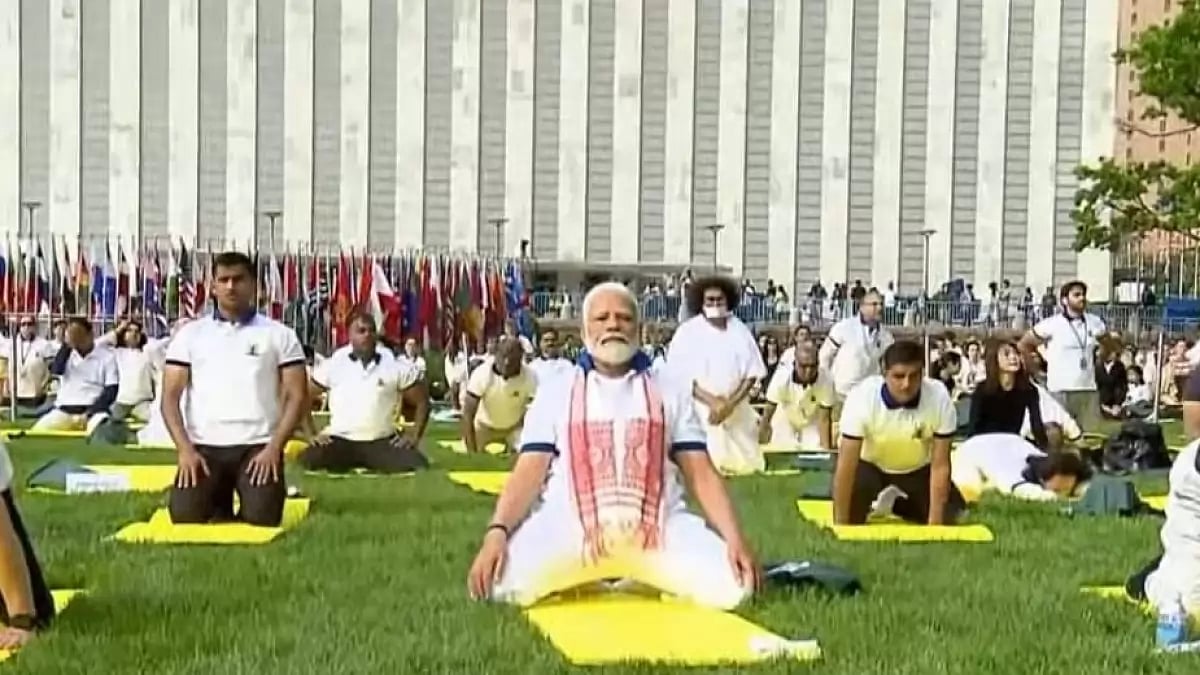 PM Modi participates in yoga day celebrations