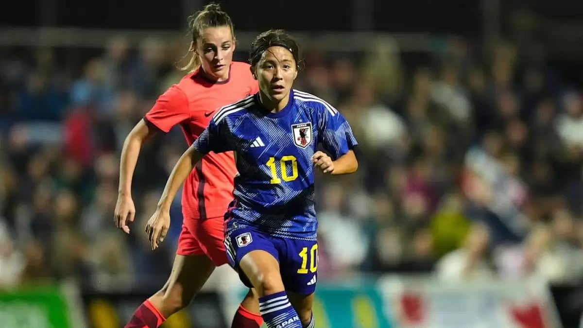 Japan's Mana Iwabuchi in action during a Women's International match against England in November.
