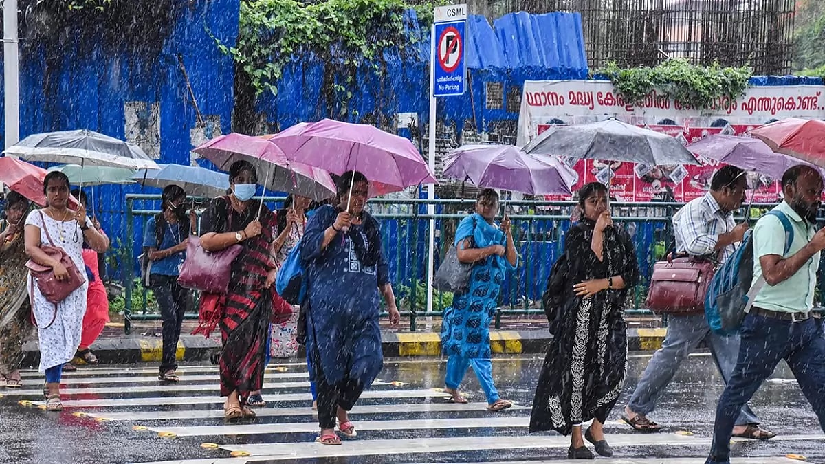 Monsoon rain in Kerala