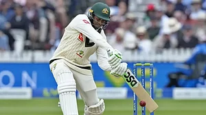 Khawaja in action against England in Day 3 of the 2nd Test on Friday.