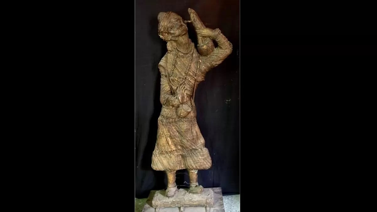 A sculpture by Rajat Ghosh, who has become a symbol of art practice in Bihar.