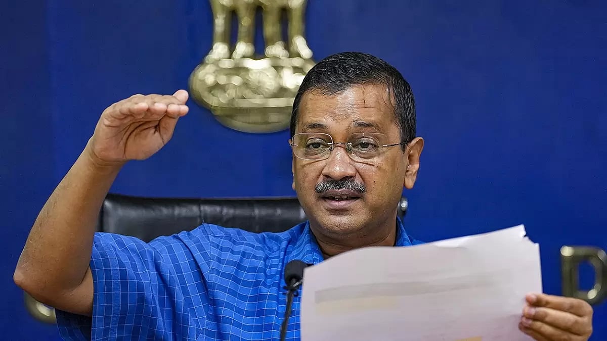 Arvind Kejriwal addresses press