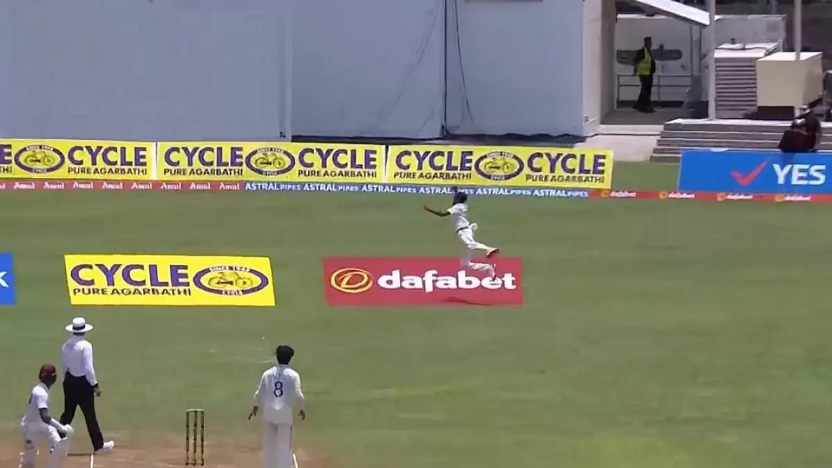West Indies batter Jermaine Blackwood played a rash shot off Ravindra Jadeja’s bowling.