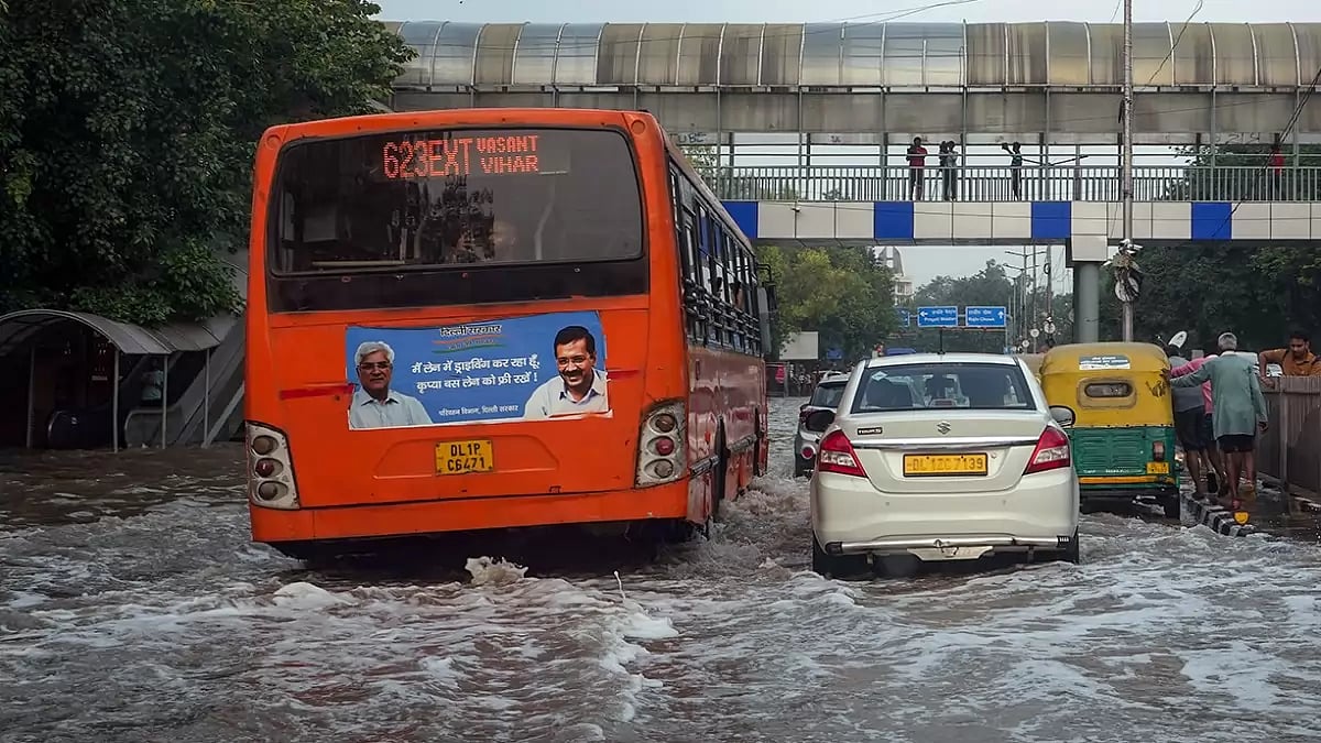 Flooding in Delhi after monsoon rains