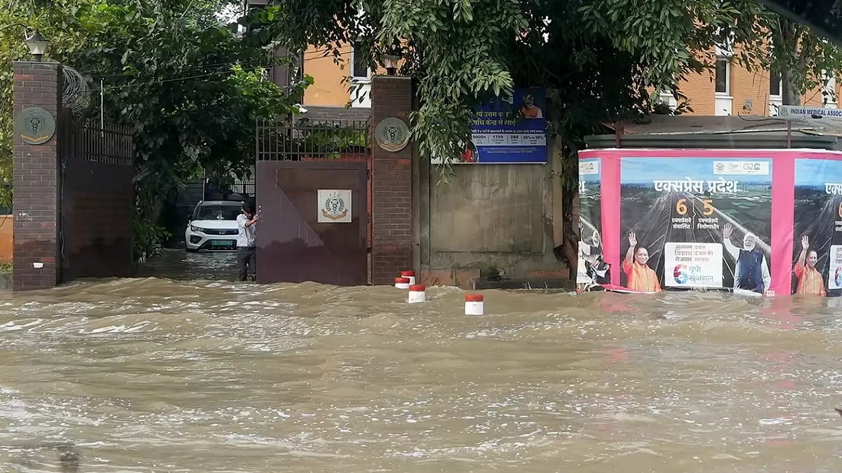 Flooding in Delhi after monsoon rains