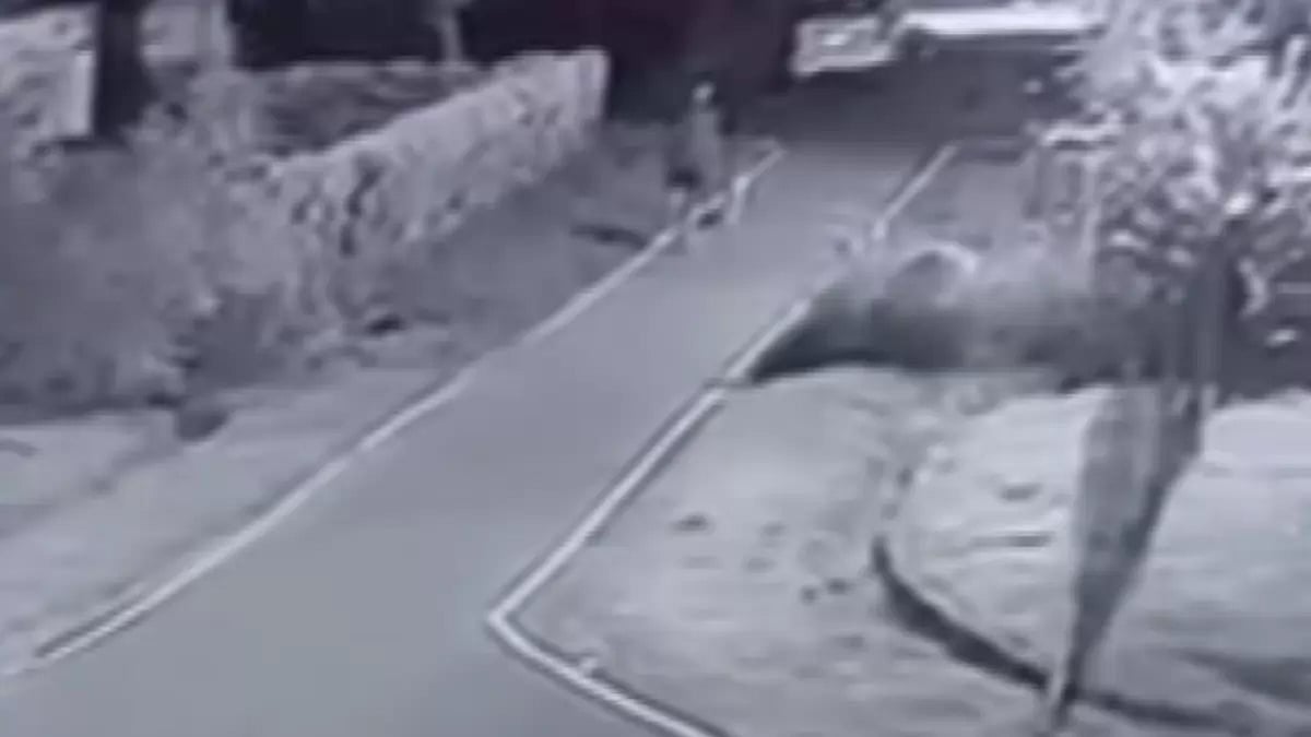 Screengrab from CCTV footage shows the mess worker around IAF officer's premises