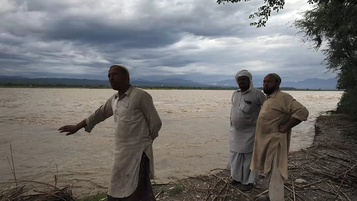 Swollen Chenab river