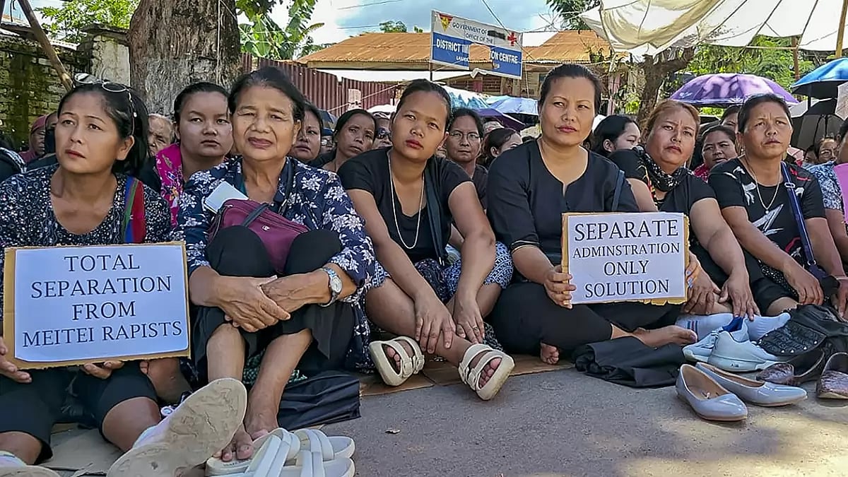 Zo-Kuki women protest in Manipur