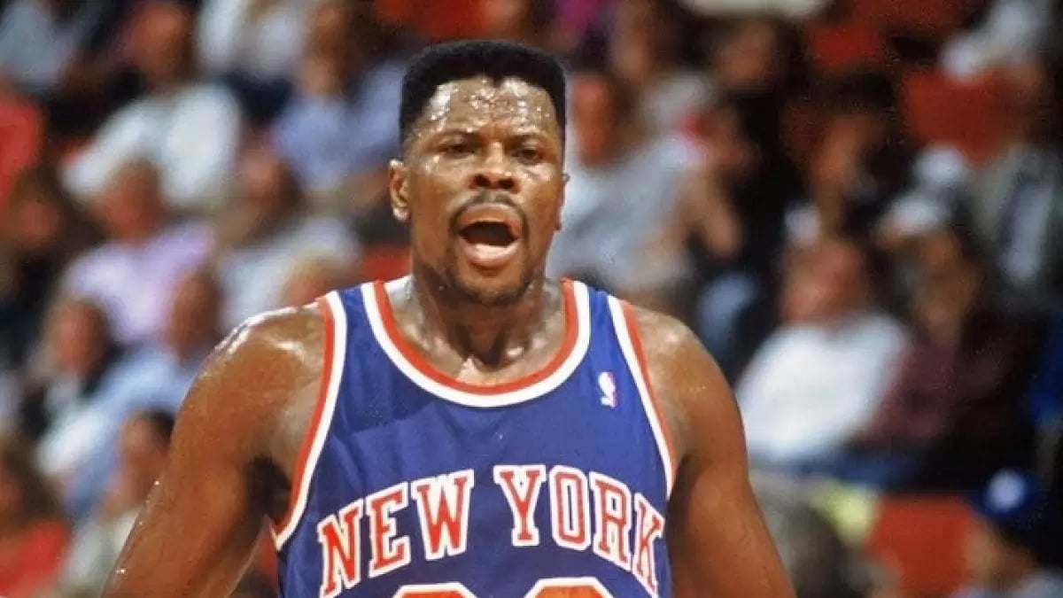 Patrick Ewing Cheering At An NBA Game 