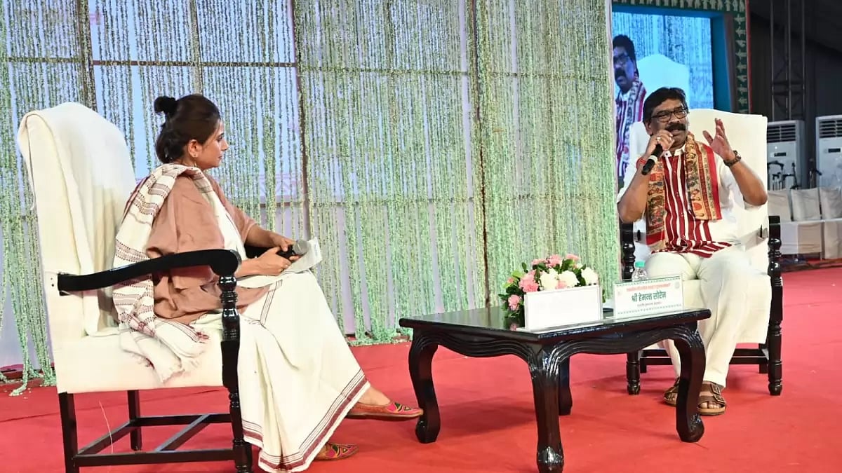 Jharkhand CM Hemant Soren and Outlook Editor Chinki Sinha discussing 'Indigeneity - A Way Of Life'