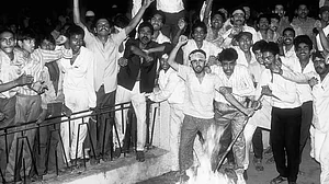 Burning issue: Protest against the Mandal Commission report