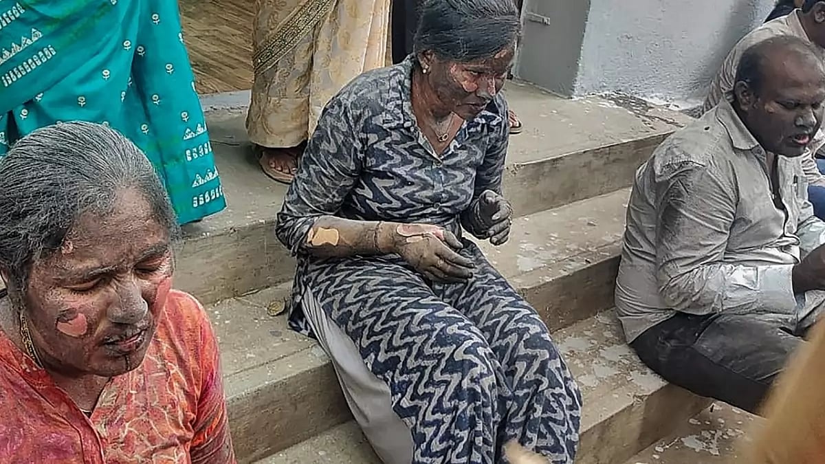 Bengaluru: Injured people after a fire broke out in the Quality Control Lab at the Bruhat Bengaluru 