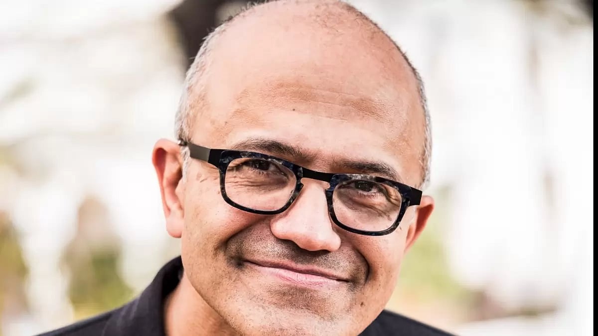 A smiling Satya Nadella, CEO of Microsoft celebrates birthday today