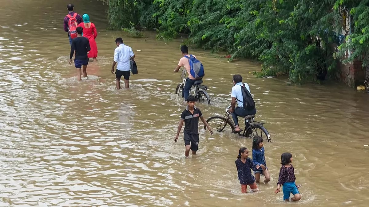 Waterlogging after rain in Gurugram