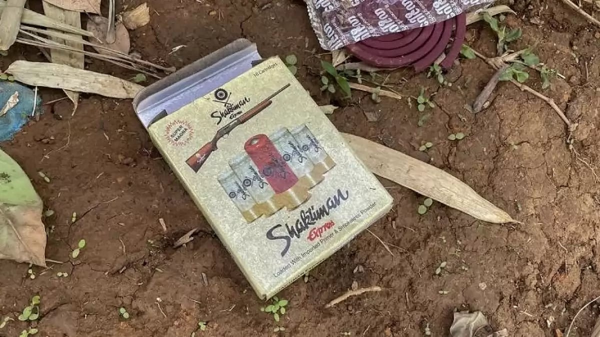 Empty packet of cartridges at New Keithalmanbi village in violence-hit Manipur.