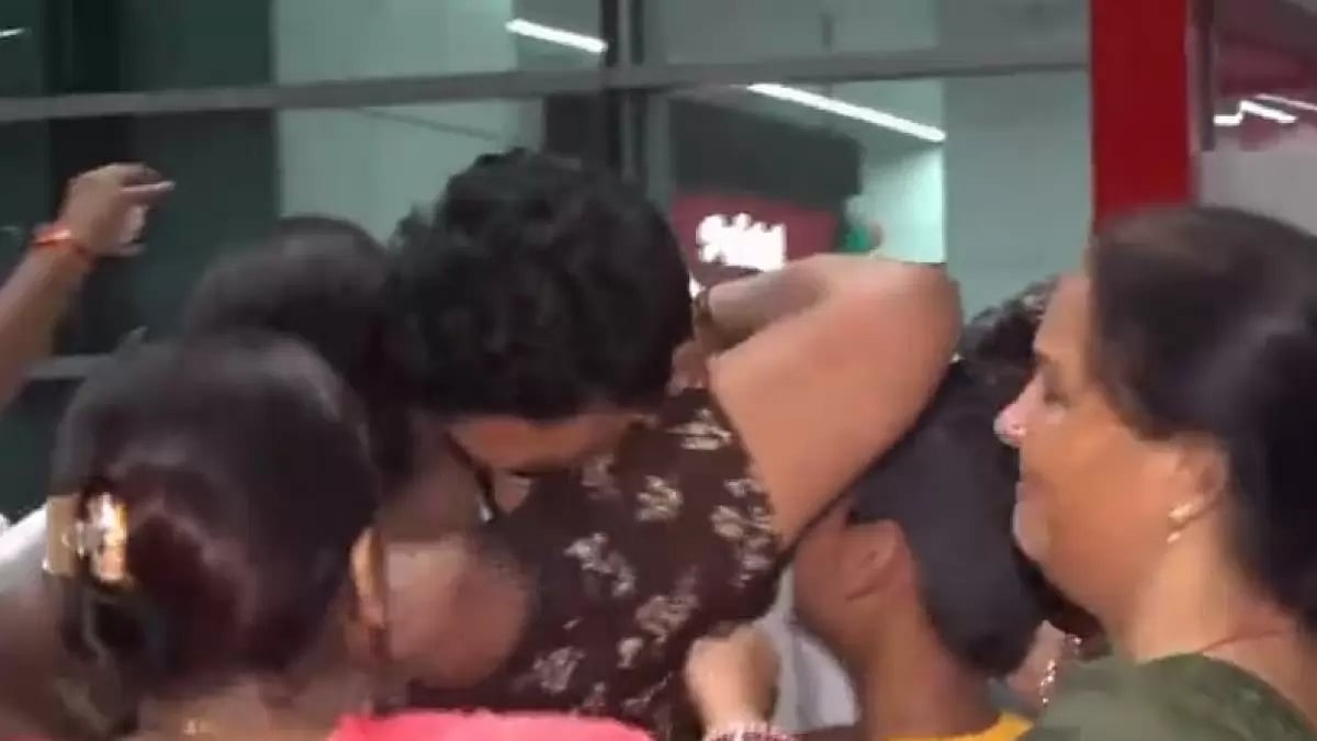 Families meet their loved ones who returned from Libya at Delhi's IGI airport