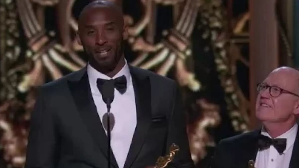 Kobe Bryant with animator Glen Keane at 90th Oscars, 2018