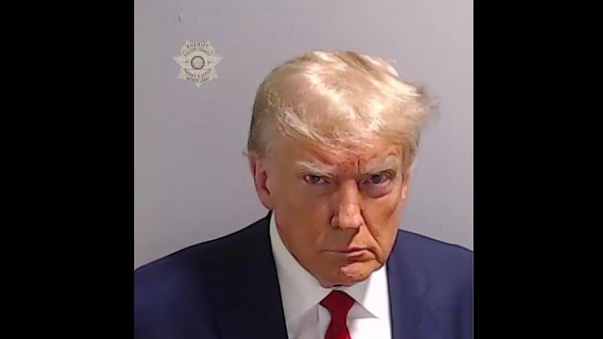 Mugshot of former US President Donald Trump issued by Fulton County Sheriff's Office. 