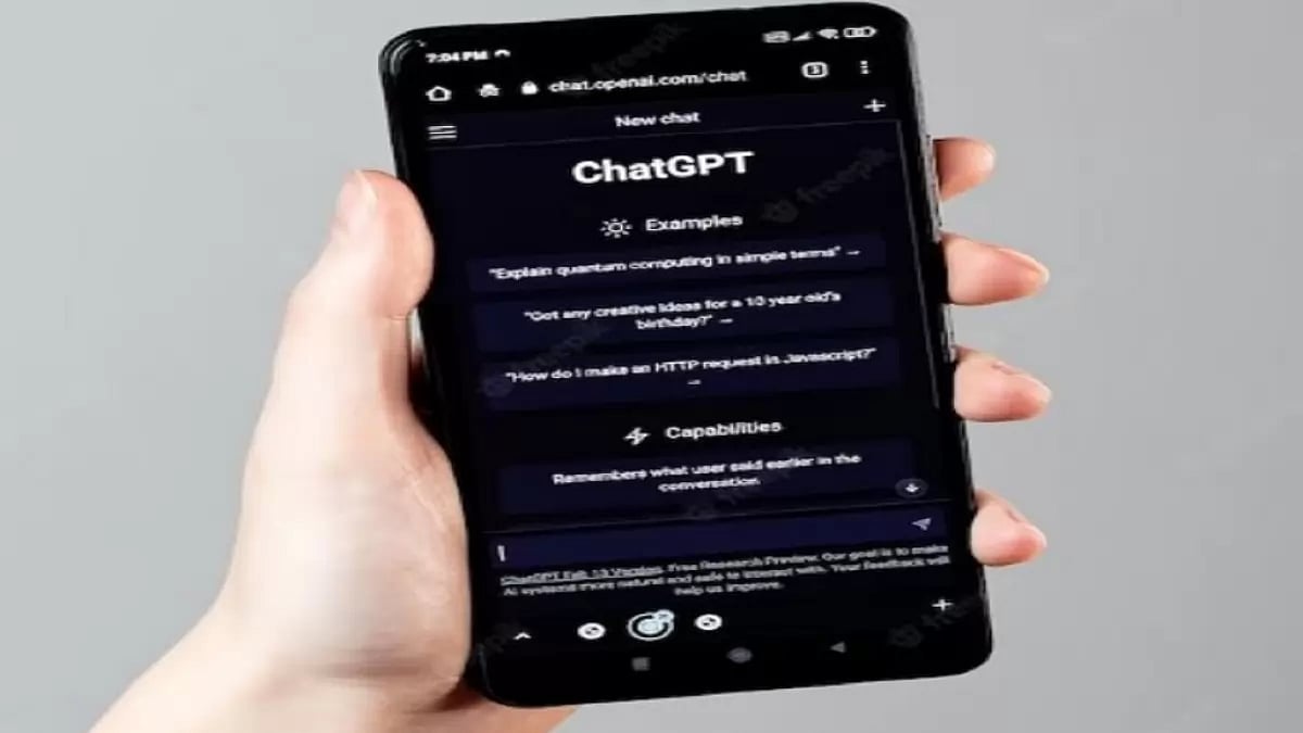 Person using ChatGPT on his mobile