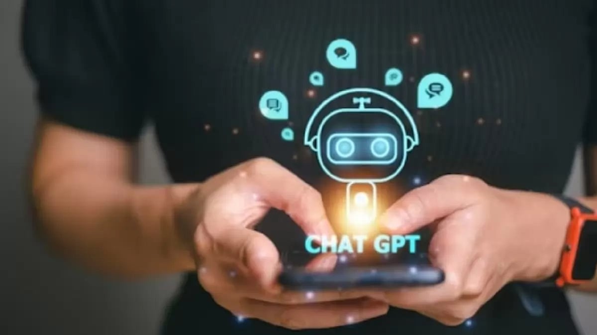 Person using ChatGPT on his mobile