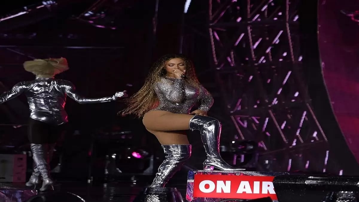 Beyonce performing on stage