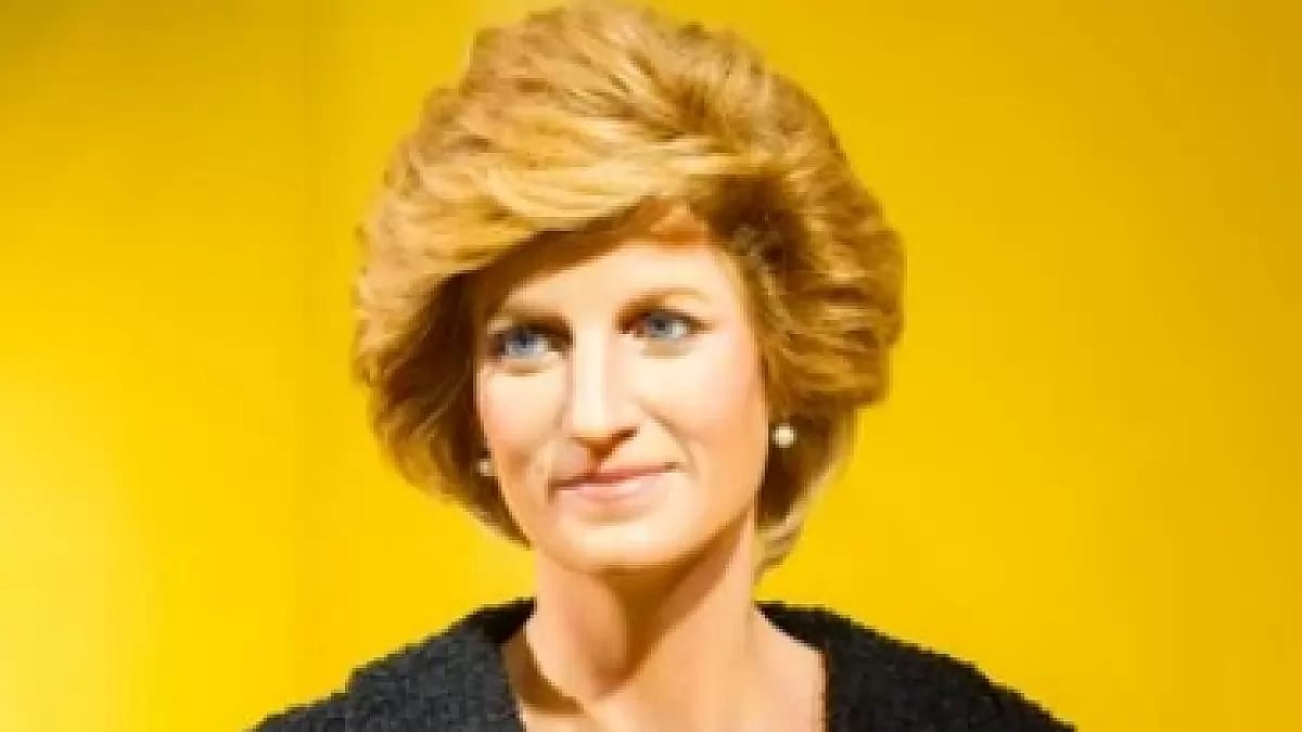A snapshot of Princess Diana during an interview