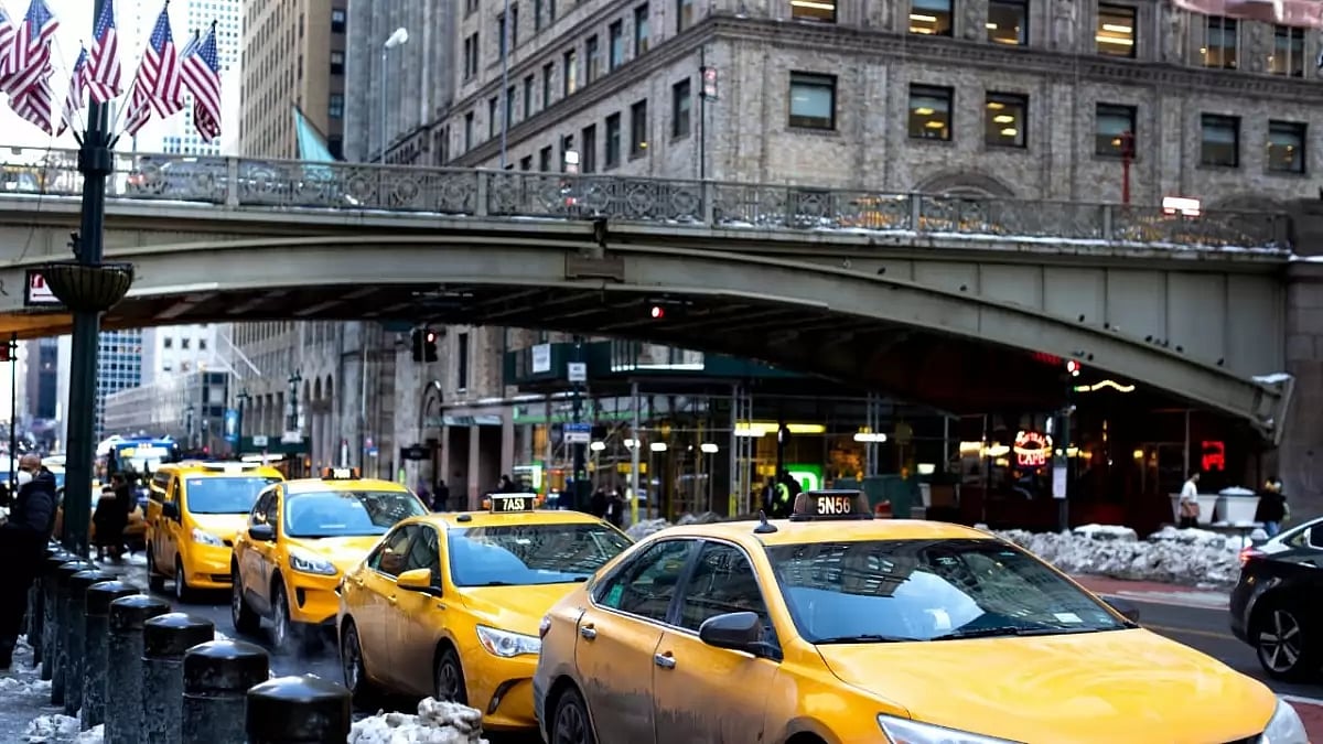 Cabs in a New York City traffic 