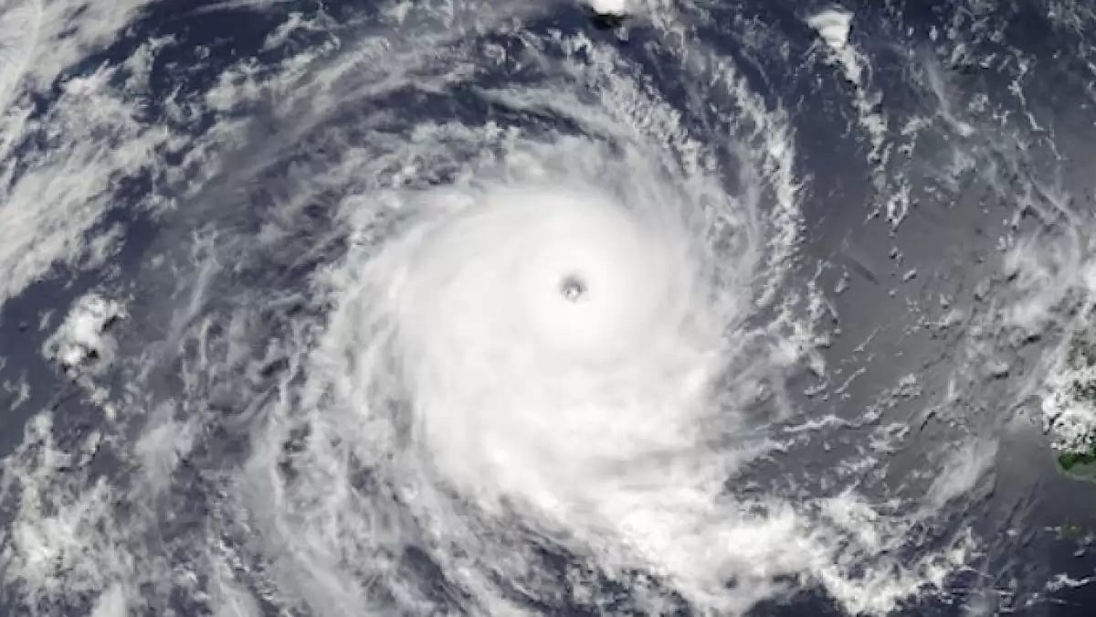 Satellite Image of a hurricane forming in the ocean 