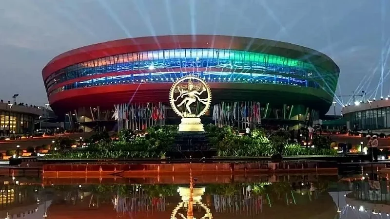Watch: Illuminated Bharat Mandapam All Decked Up Ahead Of G20 Summit Beginning Tomorrow