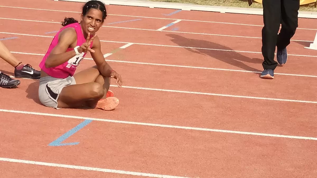 Vithya Ramraj in action at the Indian Grand Prix in Chandigarh on Monday