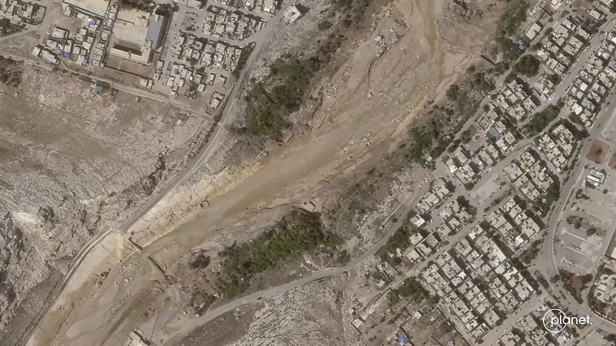 A dam collapse in Derna, Libya