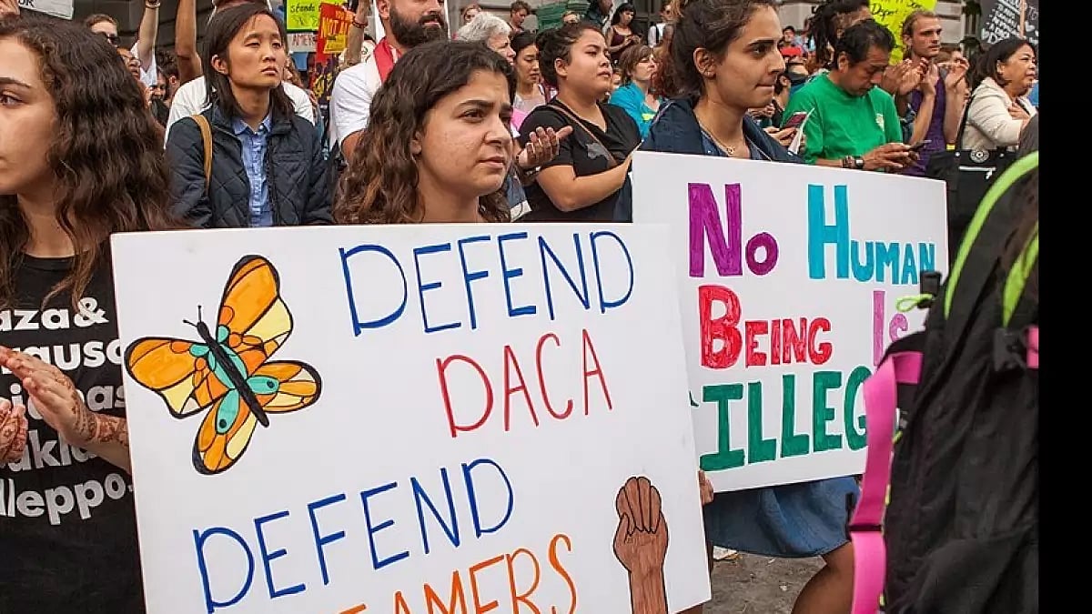Dreamers protest for defending the DACA program in the United States of America. 