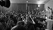 The then-Israeli Prime Minister Golda Meir addressing the press during the Yom Kippur War.