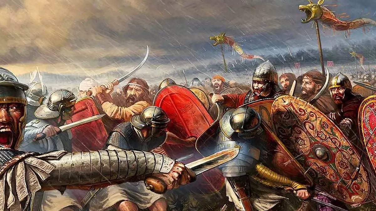 A graphic representation of war from Roman Empire 
