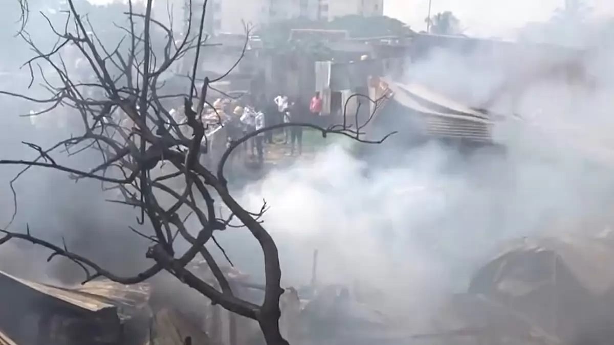 Fire broke out at a thermocol godown in Bengaluru, Karnataka.