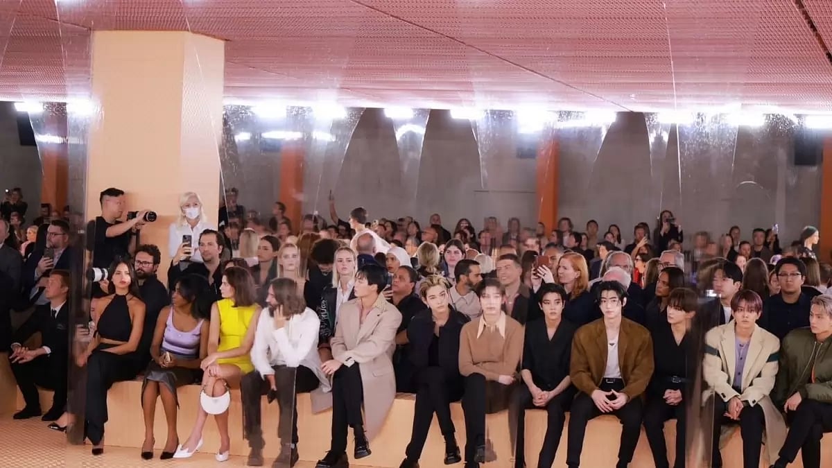  Front row audience at the Milan Fashion Week for Prada showcase