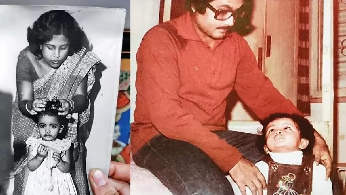 बचपन की यादें: लेखिका अपनी मां सुष्मिता कुंडू और अपने  पिता स्वर्गीय बासुदेव कुंडू के साथ