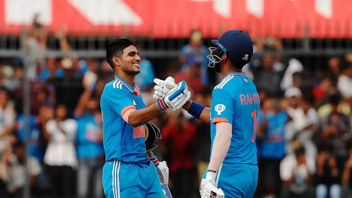 Shubman Gill after scoring century against Australia in the second ODI