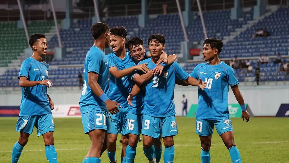 Indian Men's Football Team in SAFF U-19 Championships in Kathmandu