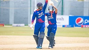 Nepal cricket team are in action against Mongolia