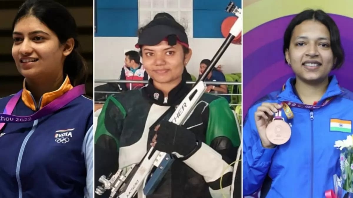Ashi Chouksey, Manini Kaushik and Sift Kaur Samra have won silver in the womens 50m 3P team event.