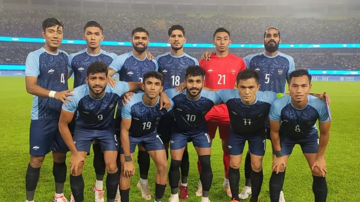 Indian Men's Football Team after the match.