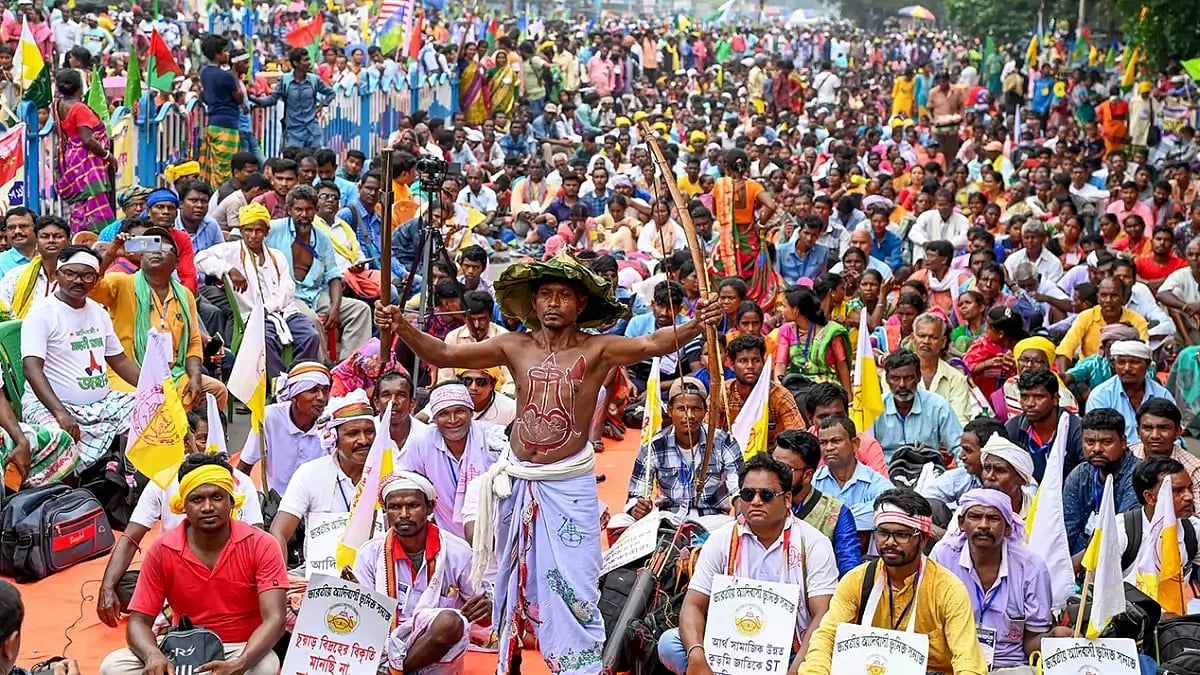 Tribals at protest rally
