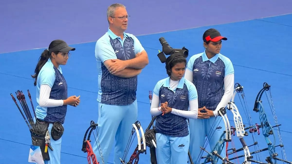 The Indian women's compound archery team in Hangzhou on Thursday.