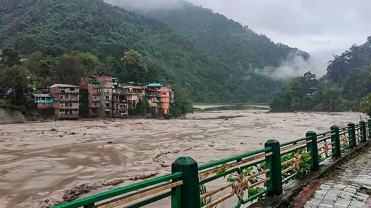 Flash flood in Sikkim