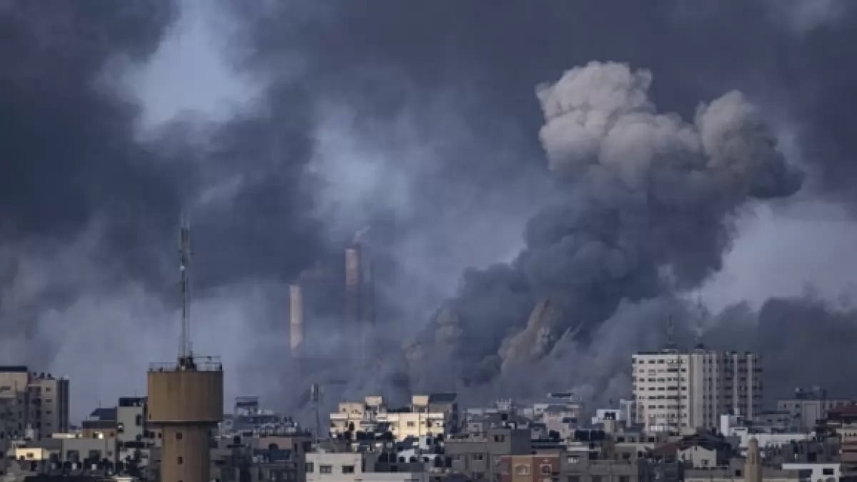 Aftermath of Israeli airstrike on Gaza